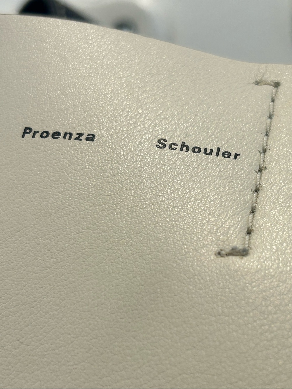 Proenza Schouler White Leather Logo Detail